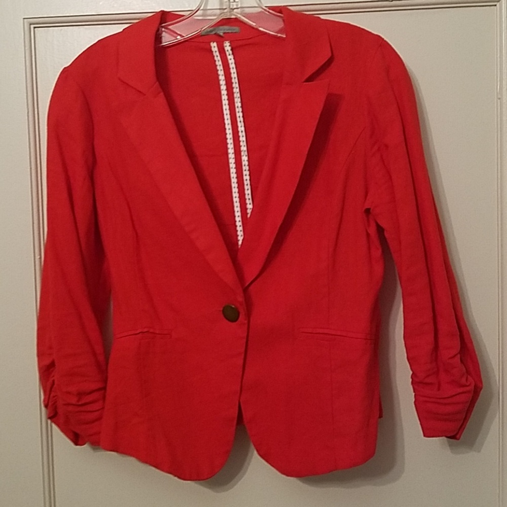 Buy 1 Get 1 FREE🌸 Bright Red Blazer Three Quarter Sleeve🌸